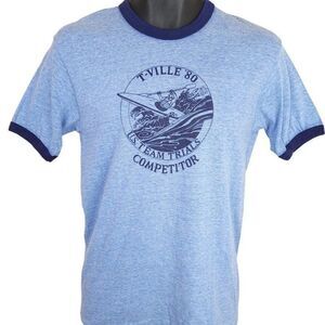 Kayaking T Shirt vintage 80s 1980 Olympic US Team Trials Competitor Made In USA